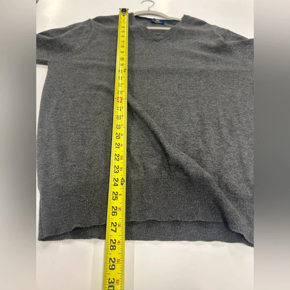 Luxury Knit Granola Indie Grunge Gray Cashmere blend V-Neck Sweater Lightweight